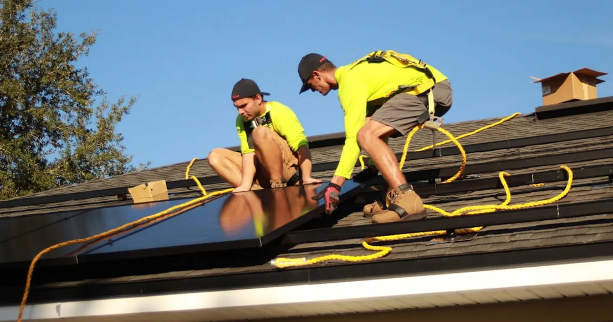 Men working on a roof